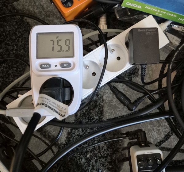 Power consumption, JA Gig amp, 250W peak output power, Crest Factor 5dB
